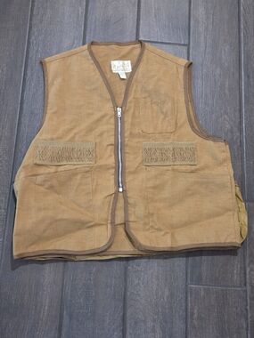 Vintage Tan Hunting Vest with Front Zipper American Field Brand